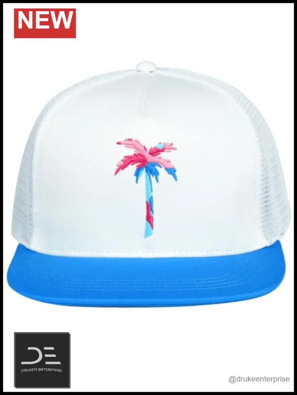 Women's Snapback Cap with Ponytail Opening, Cotton and Mesh Trucker Hat